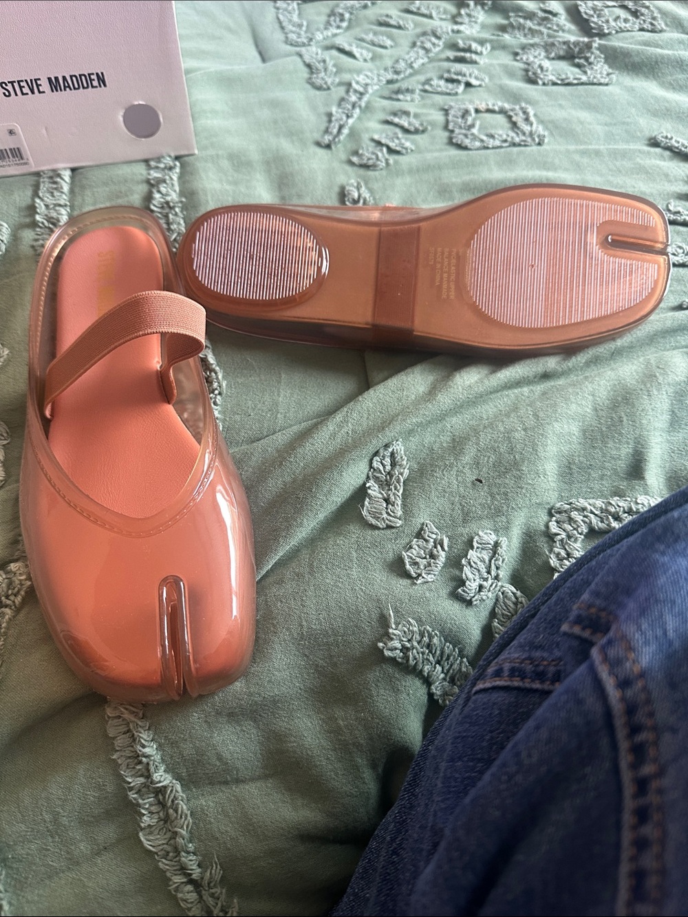 Steve Madden Transparent Tan Jelly Mary Jane Mules - Picture 2 of 2